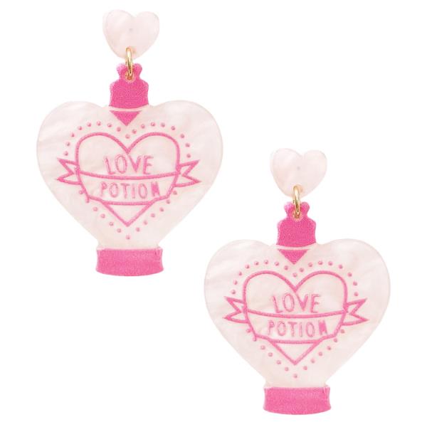 HEART POTION DANGLE EARRING
