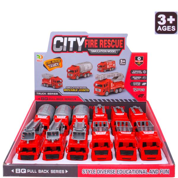 CITY FIRE RESCUE SIMULATION MODEL TRUCK SERIES TOY (12 UNITS)