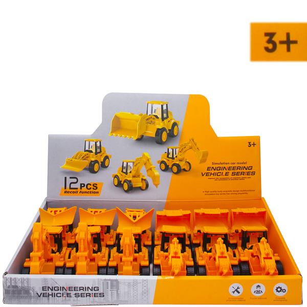 ENGINEERING VEHICLE SERIES SIMULATION CAR MODEL TOY (12 UNITS)