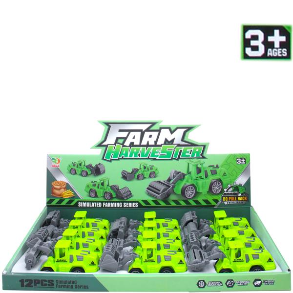 FARM HARVESTER SIMULATED FARMING SERIES CAR TOY (12 UNITS)