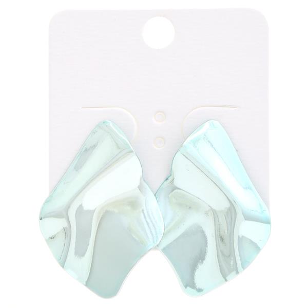 COLOR METAL RUFFLE EARRING