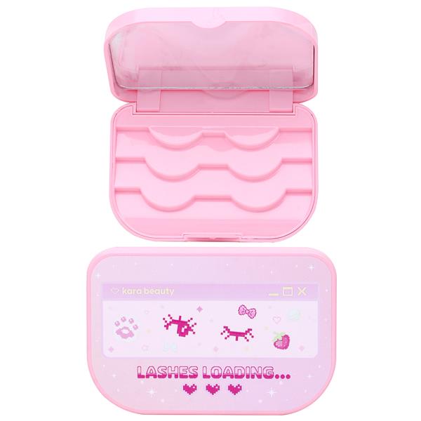 KARA BEAUTY PRINTED EYELASH CASE WITH MIRROR