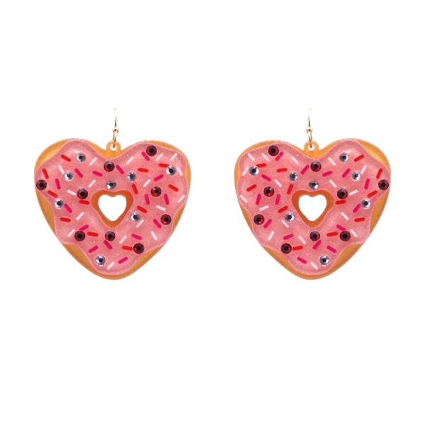 HEART DONUT DANGLE EARRING