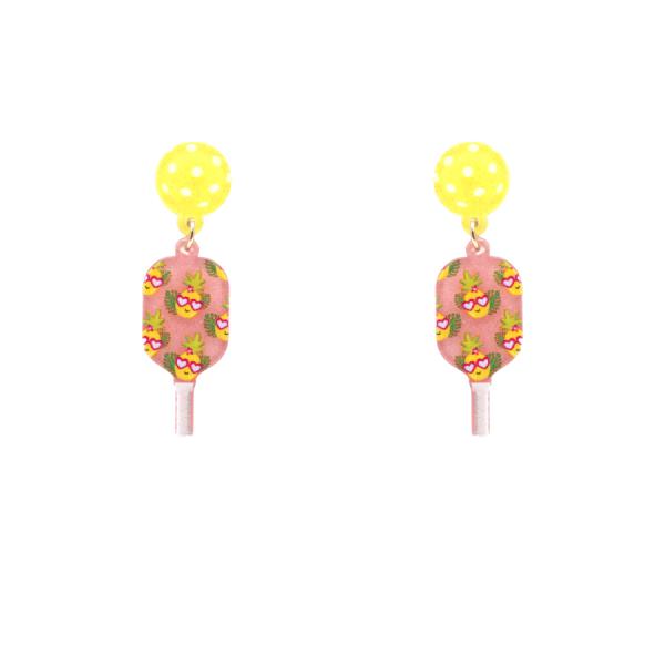 PINEAPPLE PICKLEBALL DANGLE EARRING