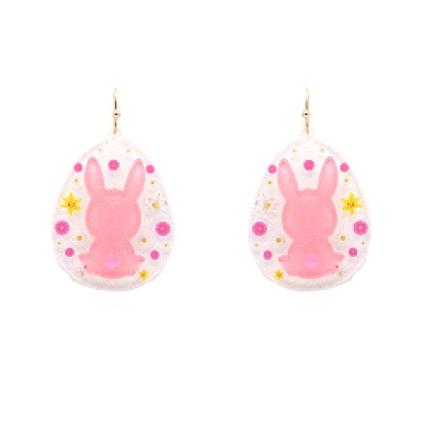 HAPPY EASTER RABBIT DANGLE EARRING