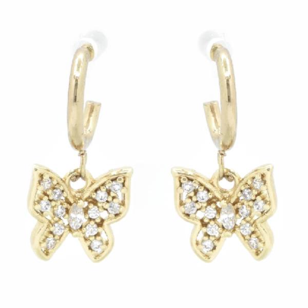 BUTTERFLY METAL HUGGIE DANGLE EARRING