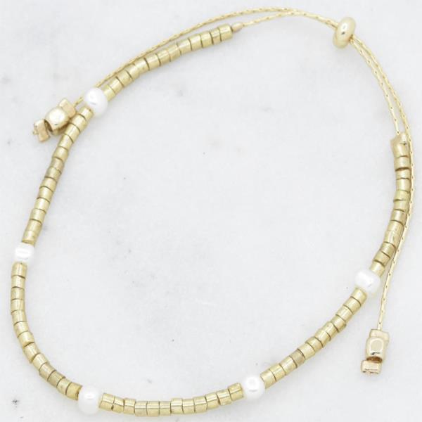 METAL PEARL ADJUST BRACELET