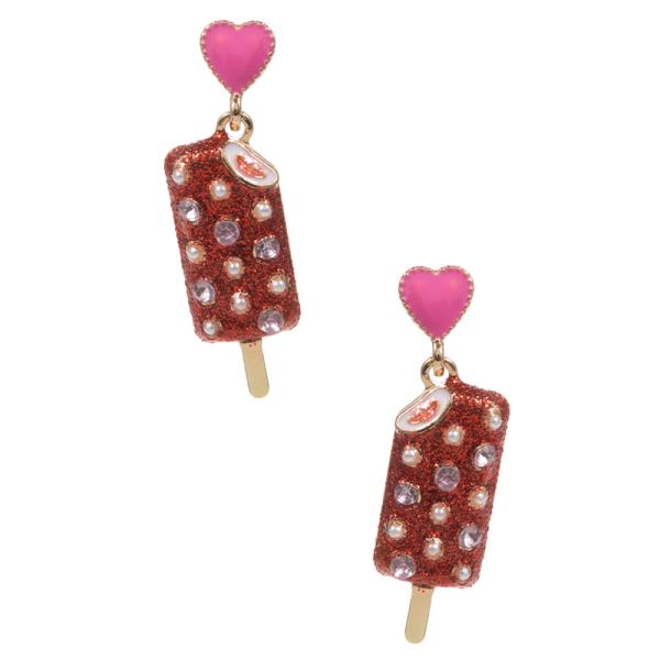 ICE CREAM SHAPED ENAMEL POST EARRING
