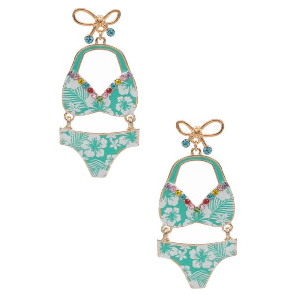 BIKINI SHAPED ENAMEL POST EARRING