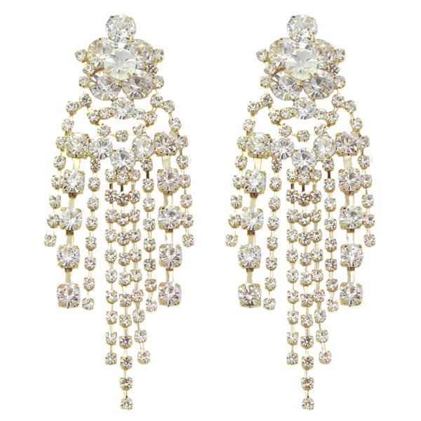 RHINESTONE CHANDELIER DANGLE EARRING