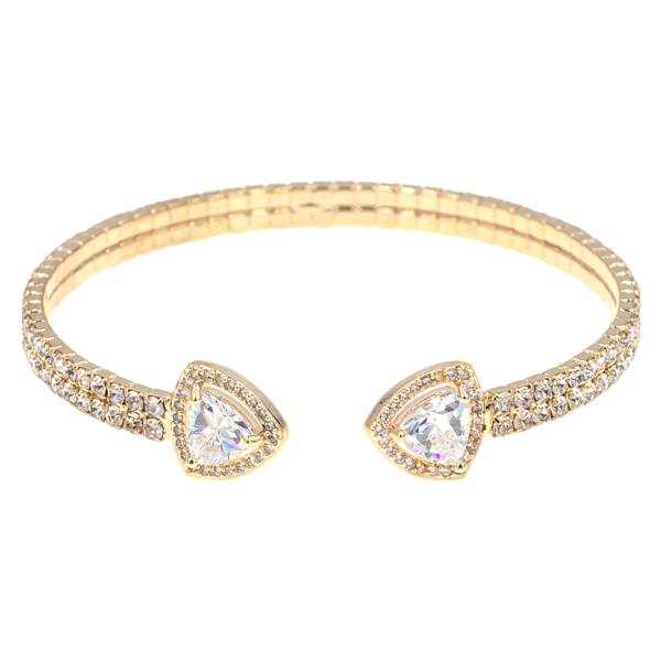 TRIANGLE CZ LINE WIRE CUFF BRACELET