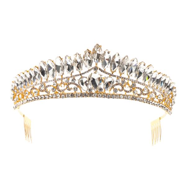 CRYSTAL STONE CROWN TIARA