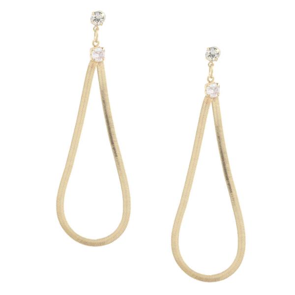 SODAJO LONG TEARDROP GOLD DIPPED EARRING