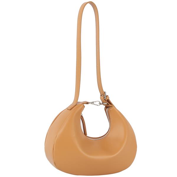 PLAIN CONVERTIBLE HOOK CURVE ZIPPER SHOULDER BAG