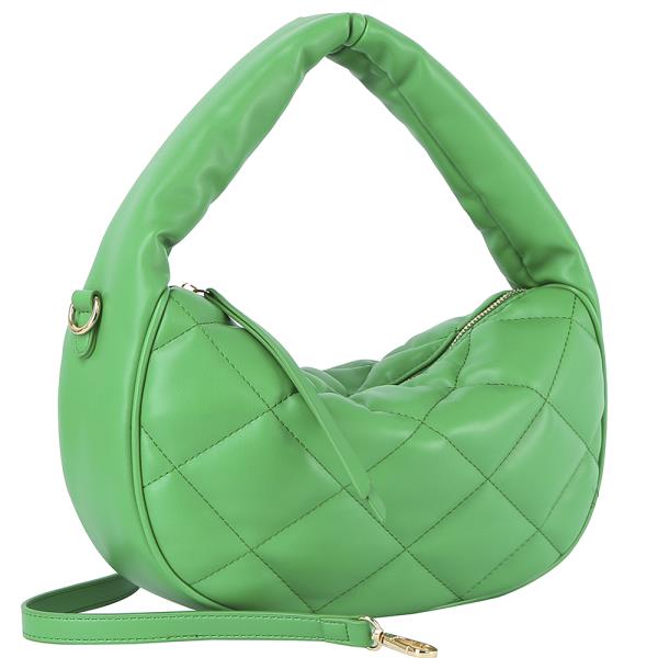 QUILT DESIGN ZIPPER HANDLE BAG