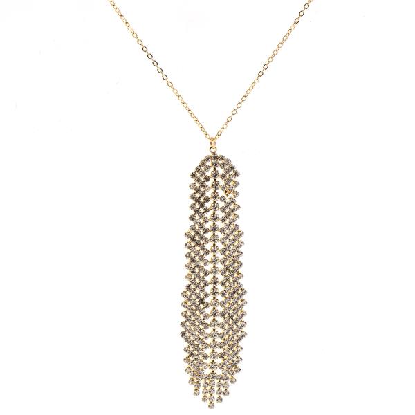 3.2IN RHINESTONE PENDANT NECKLACE