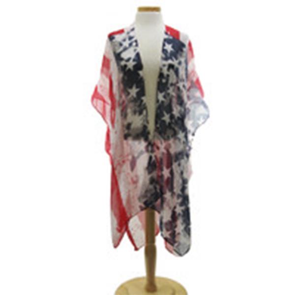 AMERICAN FLAG KIMONO COVER UP