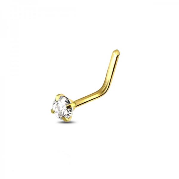 1.5MM CZ L SHAPE 925 STERLING SILVER NOSE PIERCING (20 UNITS)