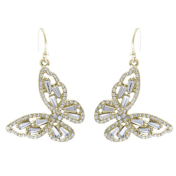 BAGUETTE BUTTERFLY FISH HOOK EARRING