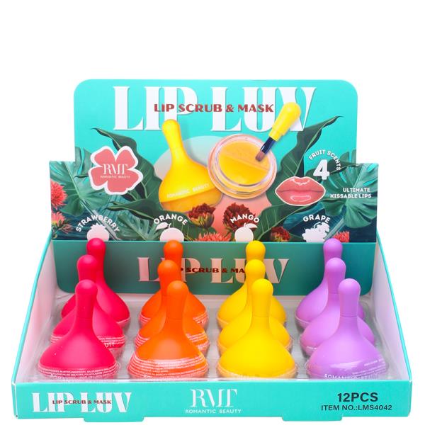 ROMANTIC BEAUTY LIP LUV 4 FRUIT SCENTS LIP SCRUB AND MASK (12 UNITS)