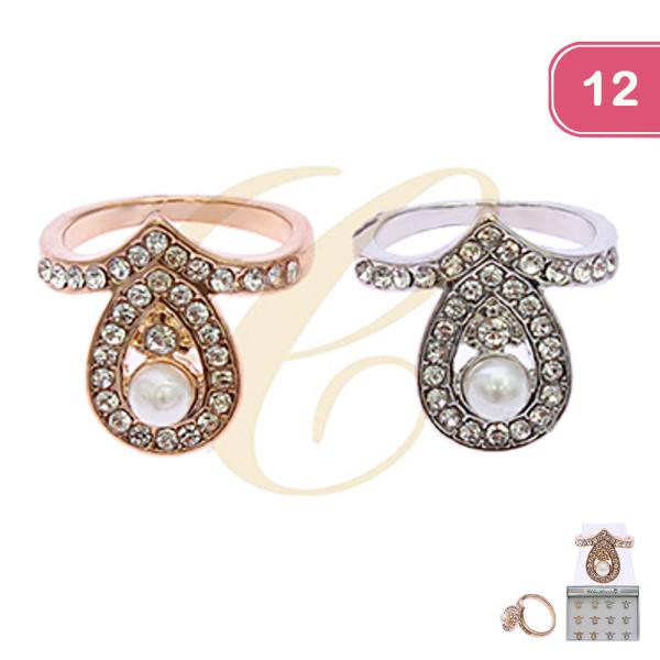 RHINESTONE RING (12 UNITS )