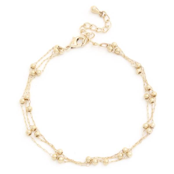 BALL BEAD DAINTY CHAIN METAL BRACELET