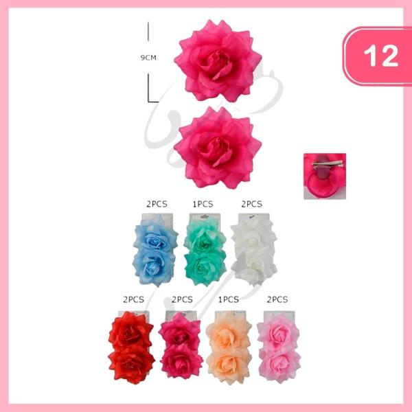 FLOWER HAIR CLIP (12 UNITS )
