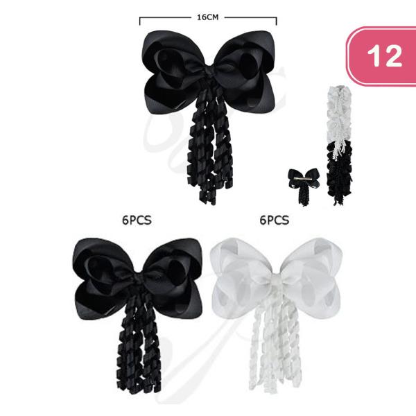 HAIR BOW TASSEL CLIP (12 UNITS )