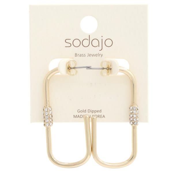 SODAJO LONG OVAL GOLD DIPPED EARRING