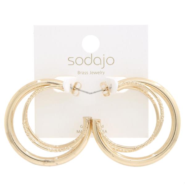 SODAJO DOUBLE HOOP GOLD DIPPED EARRING