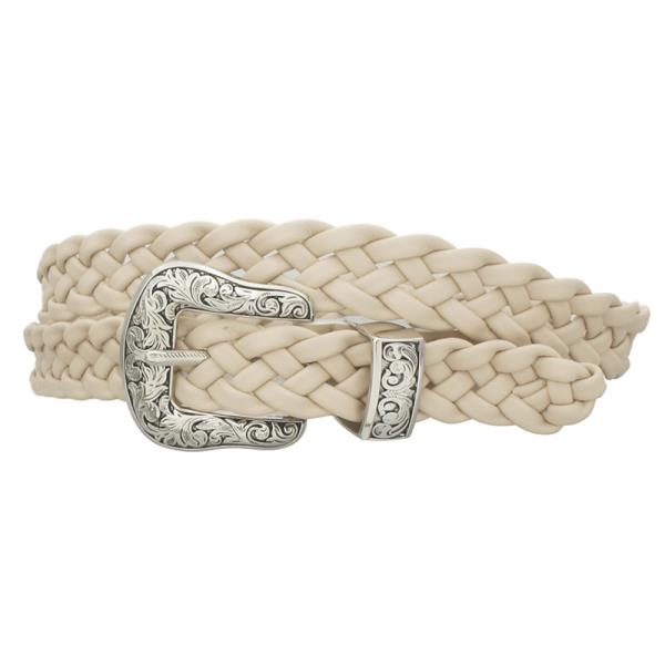 VINTAGE SWIRL EMBOSSED WESTERN BUCKLE BRAIDED BELT