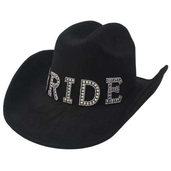 IRIDESCENT BRIDE PATCH MICROSUEDE COWBOY HAT