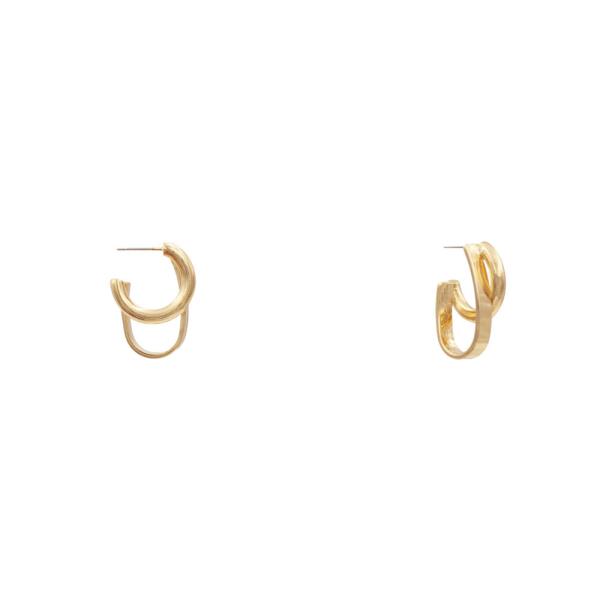 OVAL CIRCLE METAL EARRING