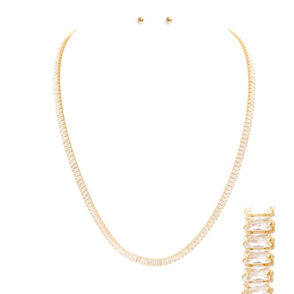 RHINESTONE METAL NECKLACE