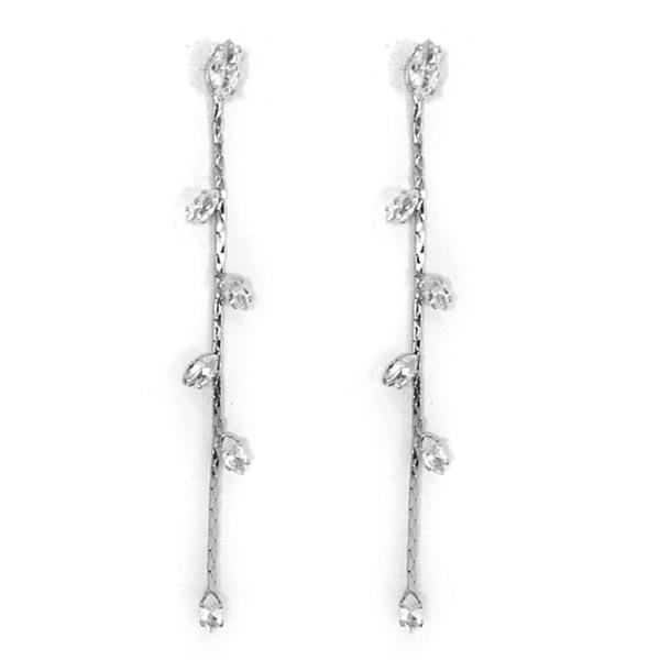 STONE METAL DROP EARRING