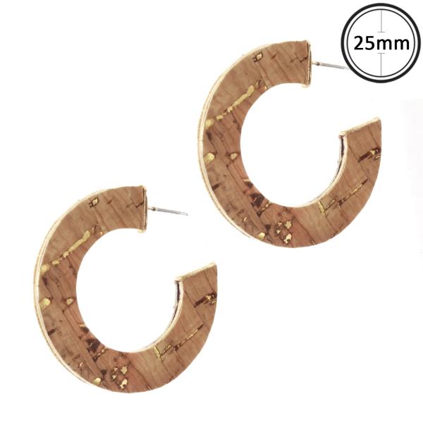 METAL CORK HOOP EARRING