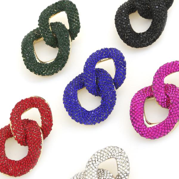 RHINESTONE CURB LINK EARRING