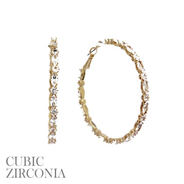 CZ MARQUISE 60MM HOOP EARRING