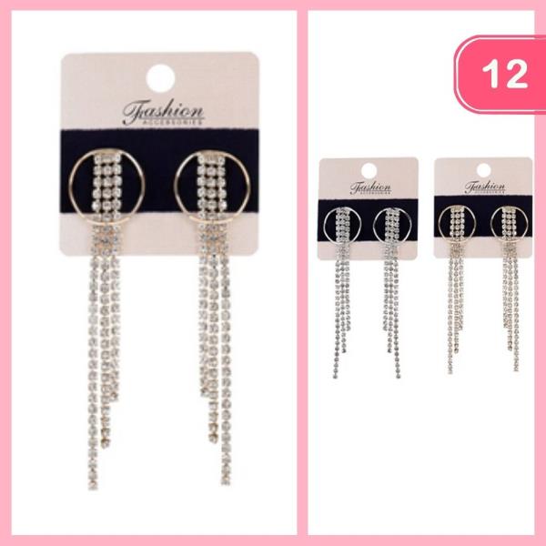 RHINESTONE DANGLE EARRING (12 UNITS)