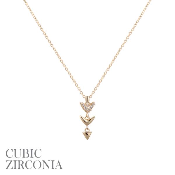 CZ THREE DROP PENDANT NECKLACE