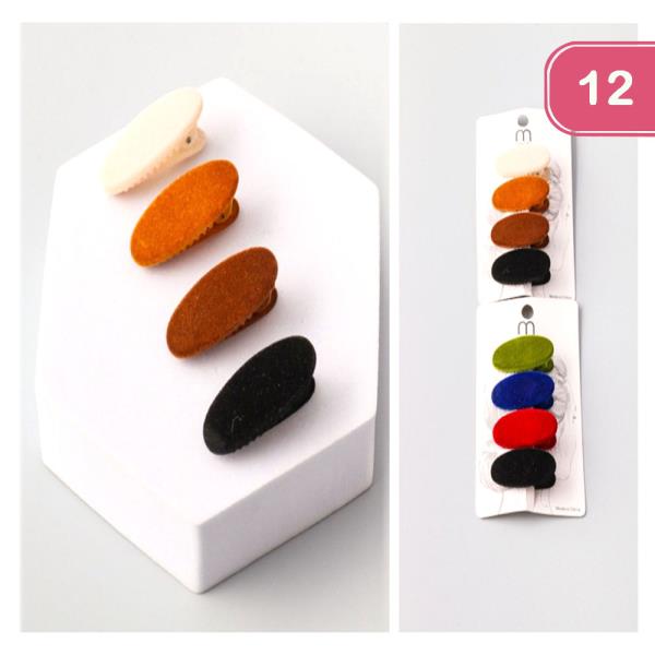 VELOUR OVAL CLIPS SET ( 12 UNITS)