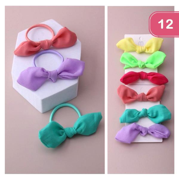 KNOT BOW HAIR TIES (12 UNITS)