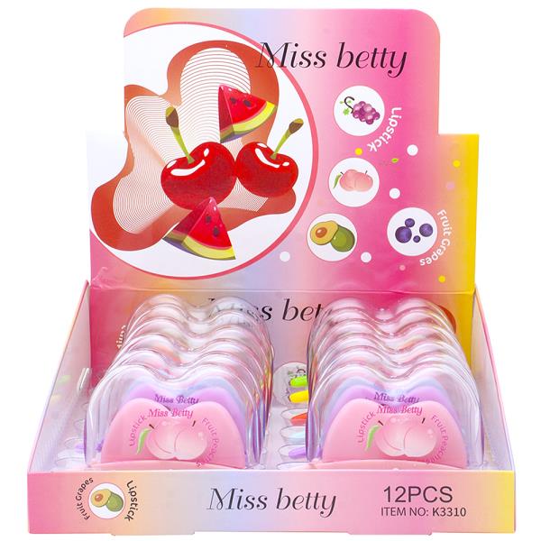 MISS BETTY FRUIT GRAPES LIPSTICK (12 UNITS)