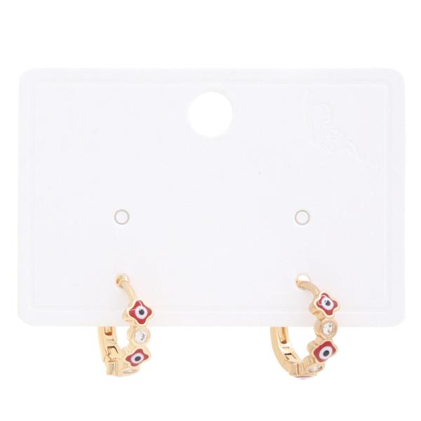 CLOVER EYE LINK HOOP EARRING