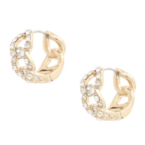 CURB LINK METAL HOOP EARRING