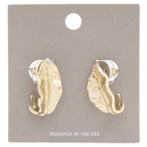 METAL LEAF EARRING