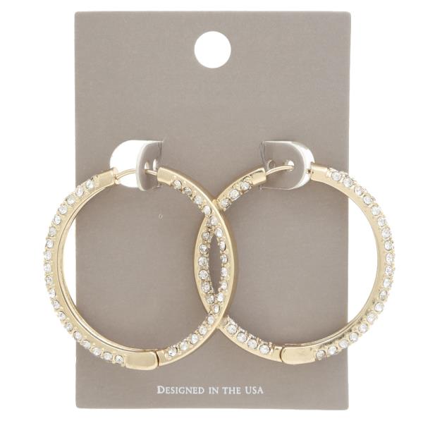 RHINESTONE HOOP EARRING