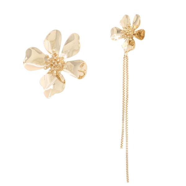 FLOWER CHAIN METAL EARRING