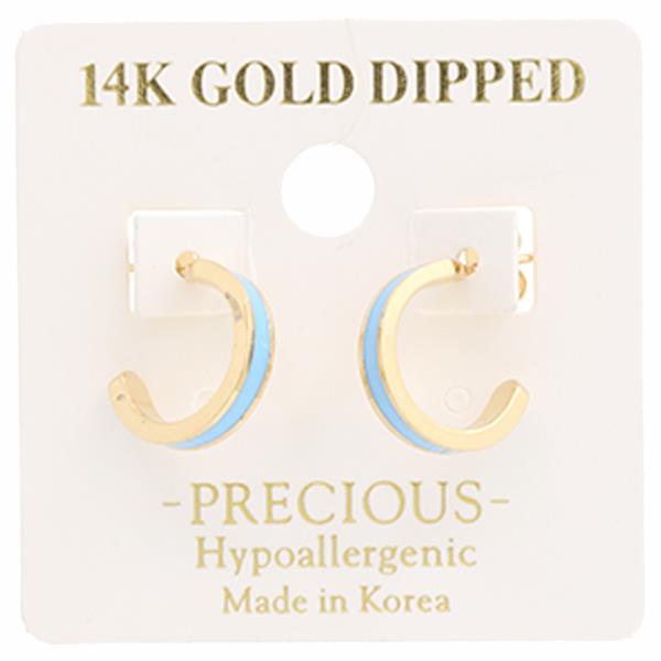 SQUARE EDGE 14K GOLD DIPPED HOOP EARRING