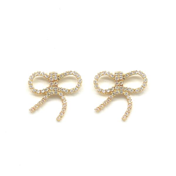 RIBBON CZ STUD EARRING